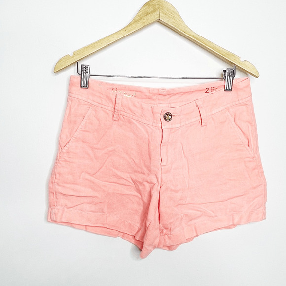 LILLY PULIZTER THE CALLA Linen SHORT Peachy Pink 5" 20249 womens 2 - Picture 2 of 8
